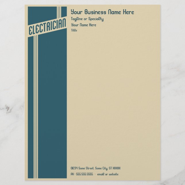 retro electrician letterhead (Front)