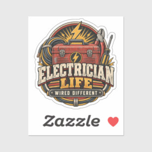 Retro Electrician Tools Graphic Sticker