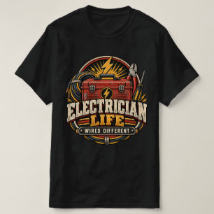 Retro Electrician Tools Graphic T-Shirt