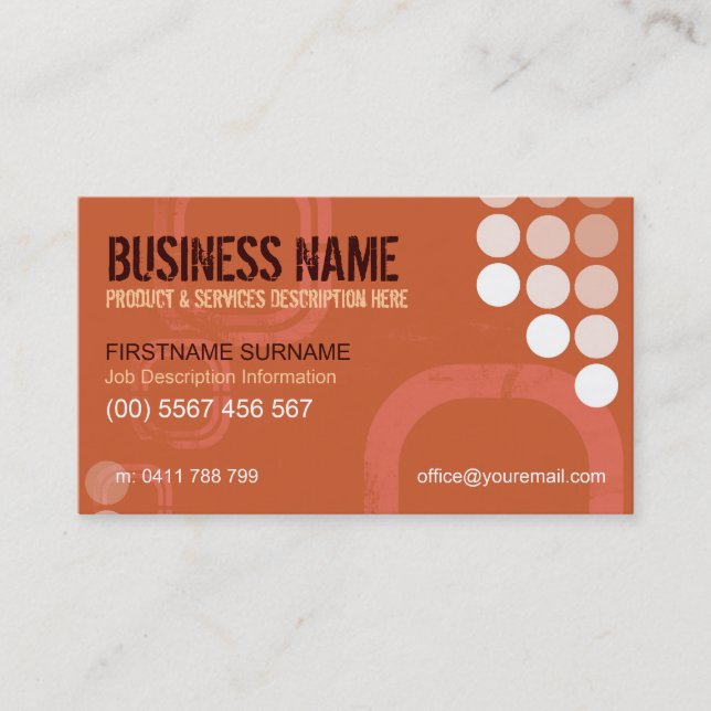 Retro Electro w/ Logo Business Cards (Front)