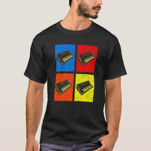 Retro Electronic Musician Heart Synthesizer Premiu T-Shirt