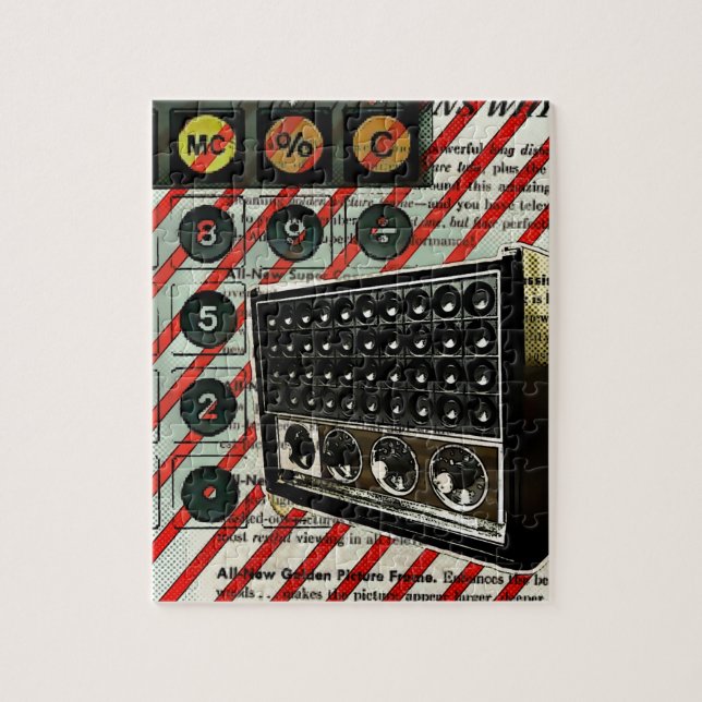 Retro electronics speaker Short Wave Radio Jigsaw Puzzle (Vertical)