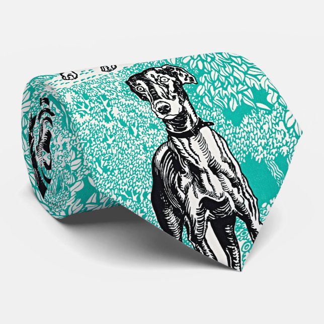 Retro Elegance:  Greyhound by Moriz Jung Neck Tie (Rolled)