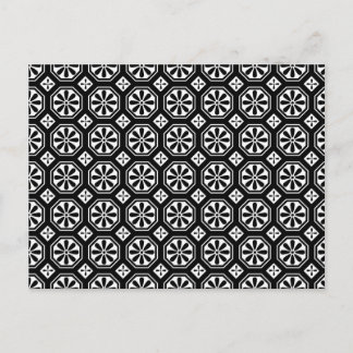 Retro Elegant Abstract Black & White Art Postcard