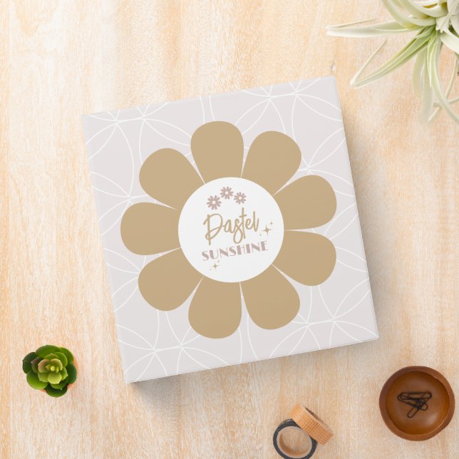 Retro Elegant Blush Pink Business 3 Ring Binder (In Situ)