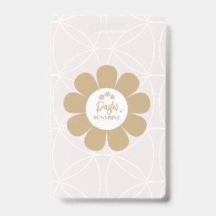 Retro Elegant Blush Pink Business Badge