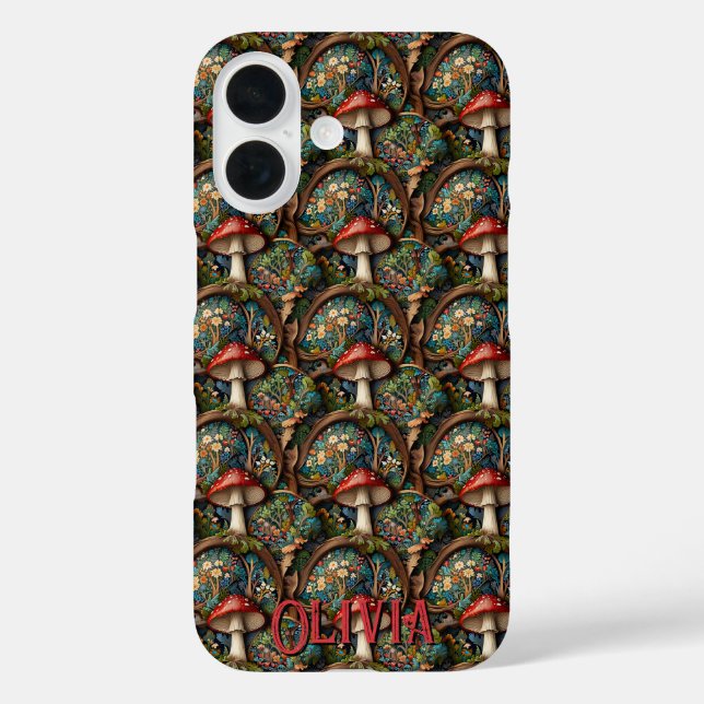 Retro elegant bohemian mushroom forest pattern Case-Mate iPhone case (Back)