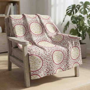 Retro Elegant Floral Wreath pattern Sherpa Blanket