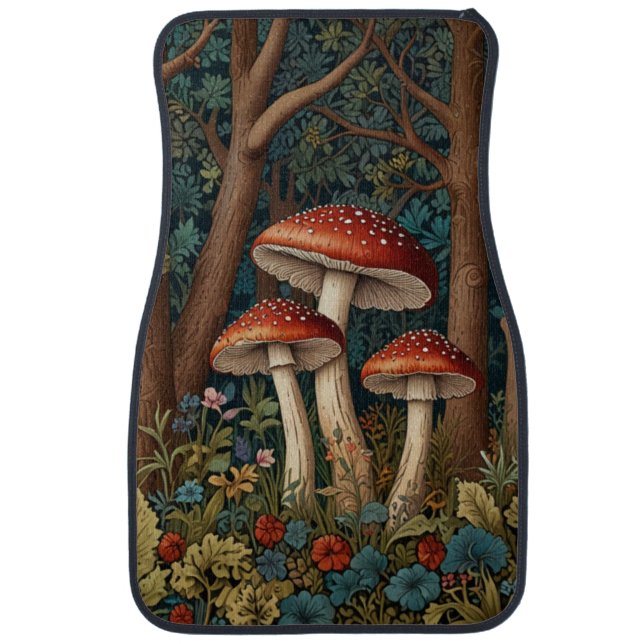 Retro elegant mushroom forest car floor mat (Front)