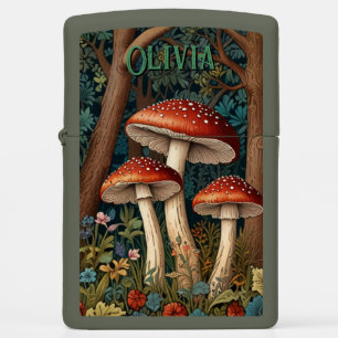 Retro elegant mushroom woodland forest zippo lighter