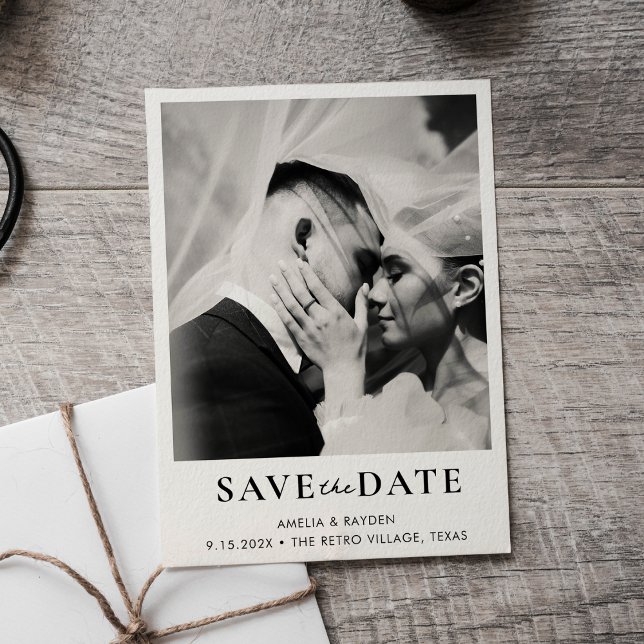 Retro Elegant Photo Wedding Save the date (Creator Uploaded)