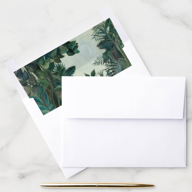 Retro Elegant Rustic Exotic Tropical Rainforest  Envelope Liner (Desk)