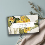 Retro Elegant Rustic Yellow Green Daffodil Floral Business Card<br><div class="desc">For any further customisation or any other matching items,  please feel free to contact me at yellowfebstudio@gmail.com</div>