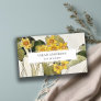 Retro Elegant Rustic Yellow Green Daffodil Floral Business Card
