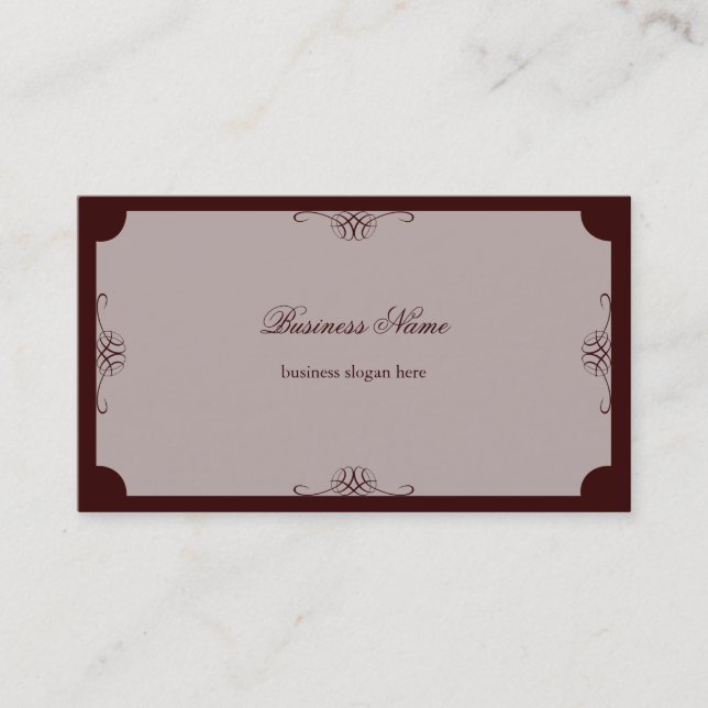 Retro Elegant Simple Brown Business Business Card (Front)