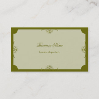 Retro Elegant Simple Dark Olive Green Business Business Card
