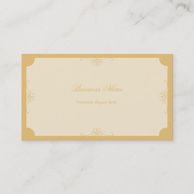 Retro Elegant Simple Gold Business Business Card (Front)