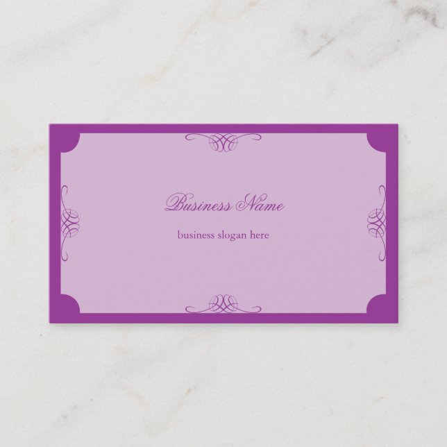 Retro Elegant Simple Lavender Purple Business Business Card (Front)