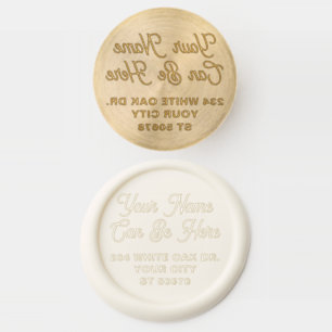 Retro Elegant Typography Style Return Address Wax Seal Stamp