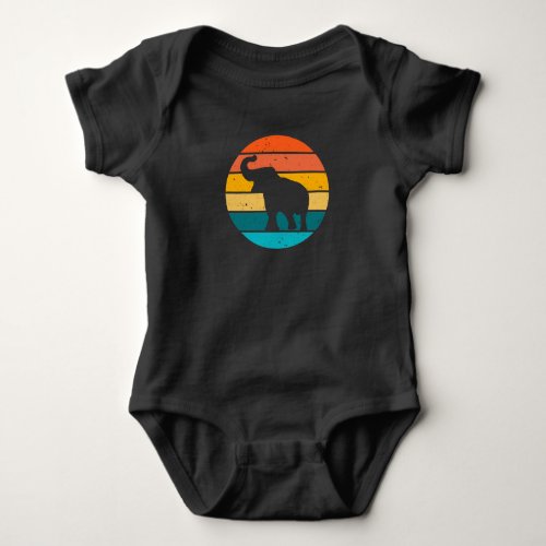 Retro Elephant Baby Bodysuit