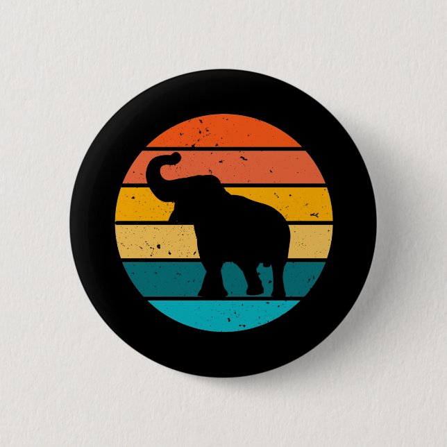 Retro Elephant Button (Front)