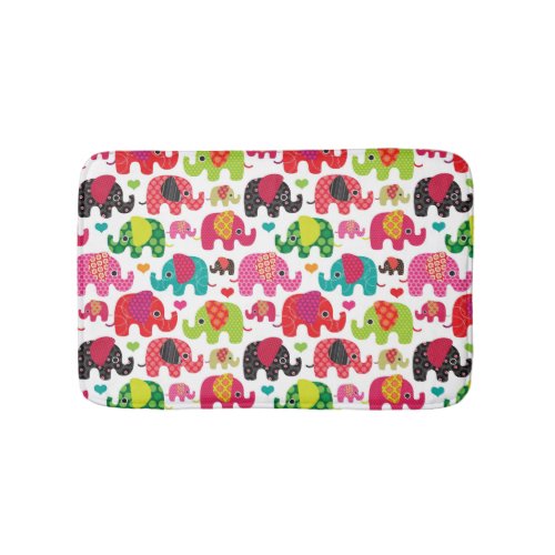 retro elephant kids pattern wallpaper bathroom mat