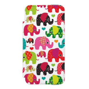 retro elephant kids pattern wallpaper wallet case for iPhone SE/5/5s