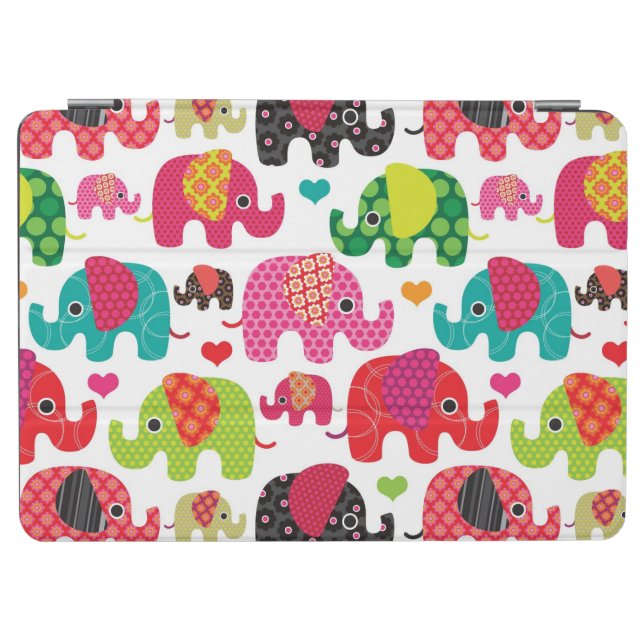 retro elephant kids pattern wallpaper iPad air cover (Horizontal)