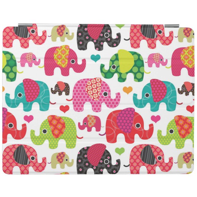retro elephant kids pattern wallpaper iPad air cover (Horizontal)