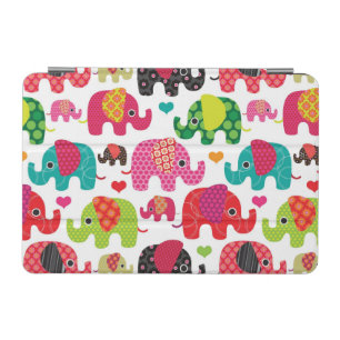 retro elephant kids pattern wallpaper iPad mini cover