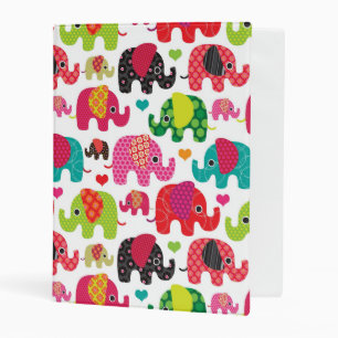 retro elephant kids pattern wallpaper mini binder