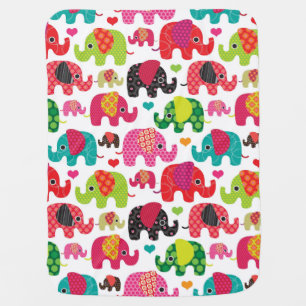 retro elephant kids pattern wallpaper swaddle blanket