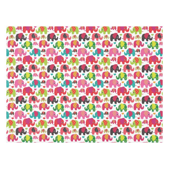 retro elephant kids pattern wallpaper tablecloth (Front (Horizontal))