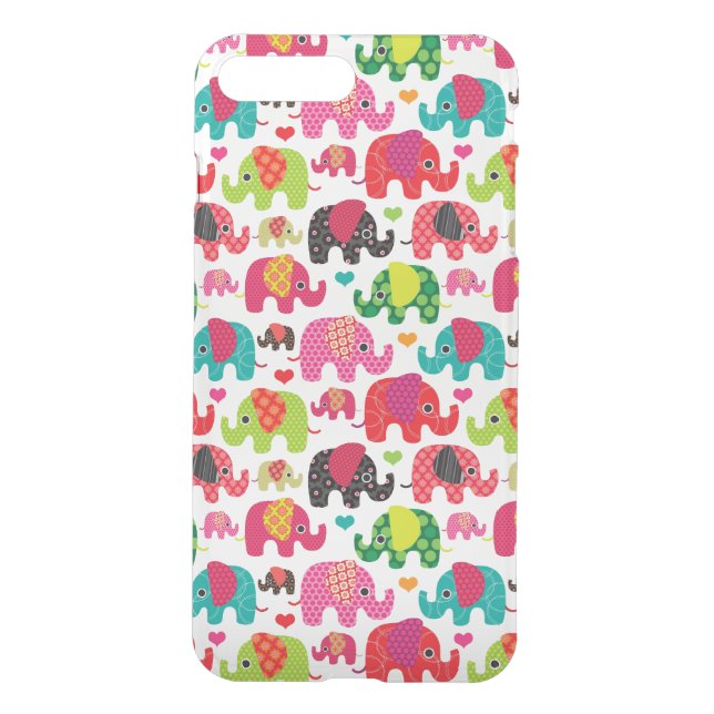 retro elephant kids pattern wallpaper uncommon iPhone case (Back)