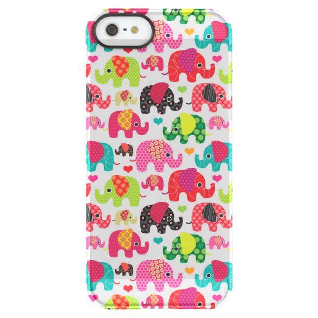 retro elephant kids pattern wallpaper uncommon iPhone case (Back)
