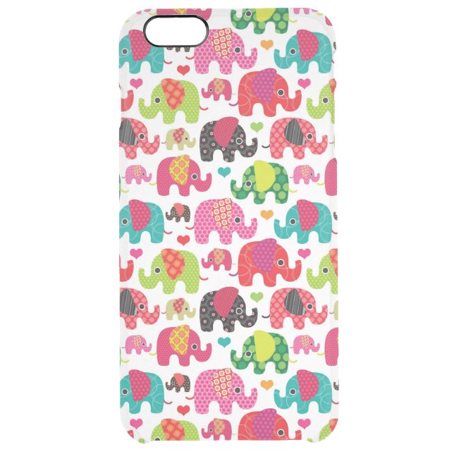 retro elephant kids pattern wallpaper uncommon iPhone case (Back)