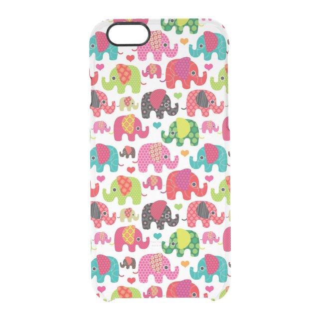 retro elephant kids pattern wallpaper uncommon iPhone case (Back)
