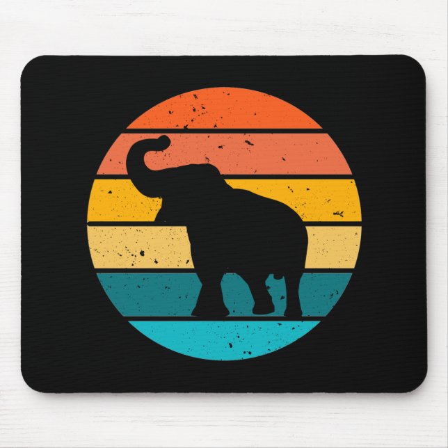 Retro Elephant Mouse Pad (Front)