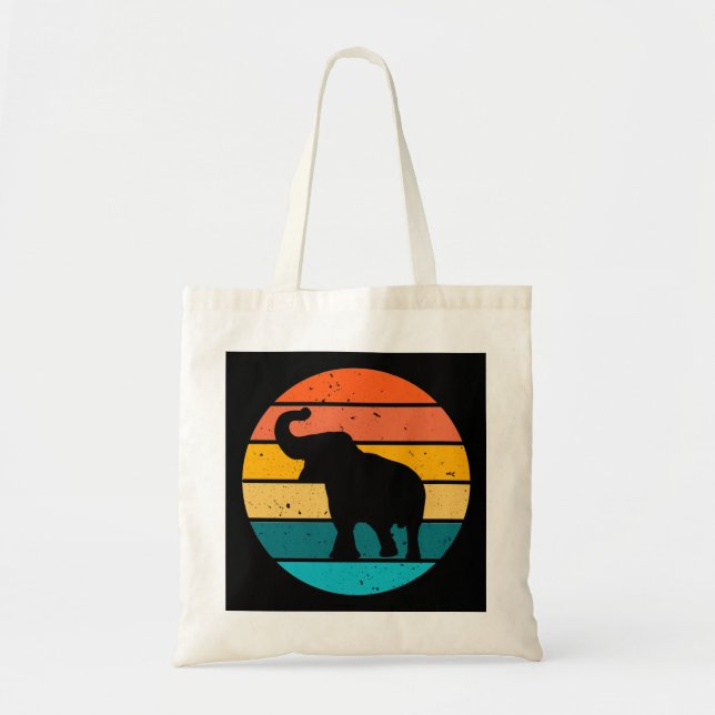 Retro Elephant Tote Bag (Front)