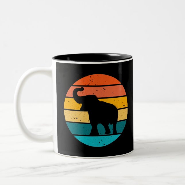 Retro Elephant Two-Tone Coffee Mug (Left)
