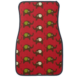Retro Elephants Car Mats
