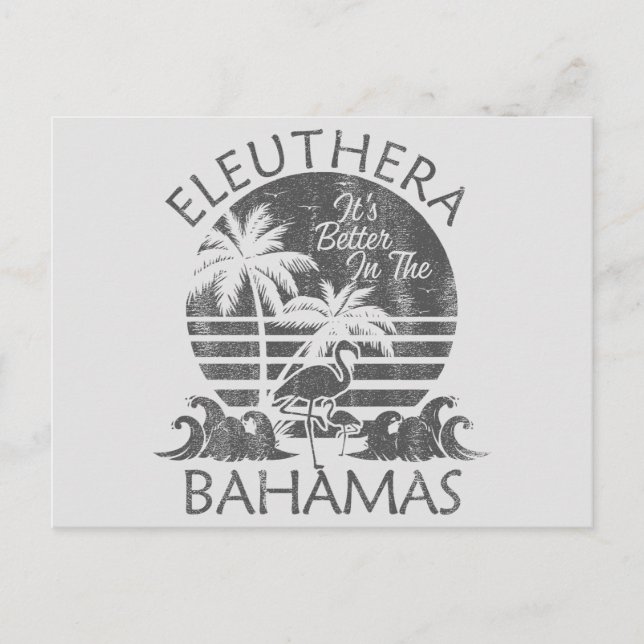 Retro Eleuthera Bahamas Postcard Vacation Cruise (Front)