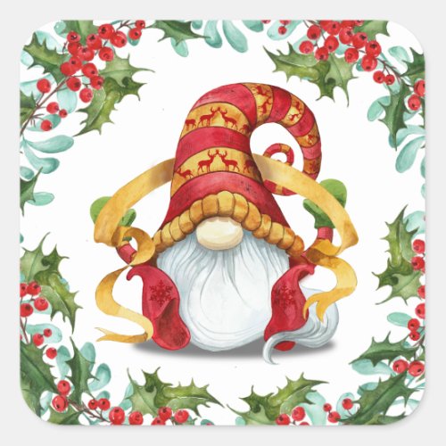 Retro Elf Gnome Christmas Holiday Envelope Seals