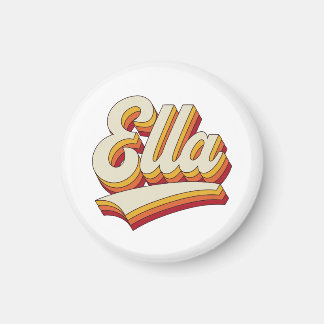 Retro Ella Name 70s Vintage Design Magnet