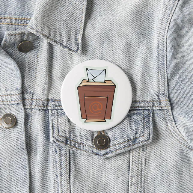 Retro Email Inbox Icon Cartoon Style Button | Zazzle