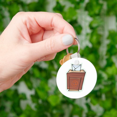 Retro Email Inbox Icon Cartoon Style  Keychain