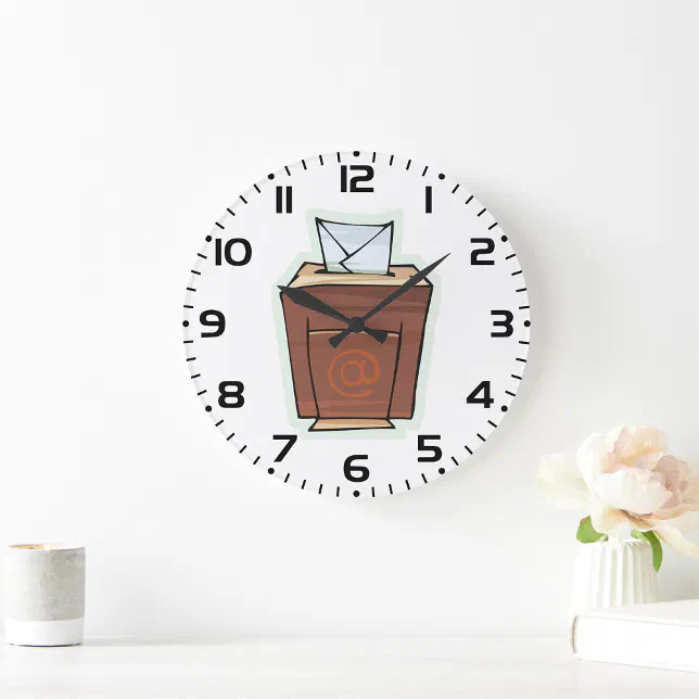 Retro Email Inbox Icon Cartoon Style Large Clock | Zazzle