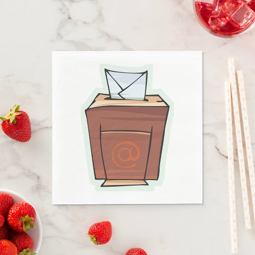 Retro Email Inbox Icon Cartoon Style  Napkins