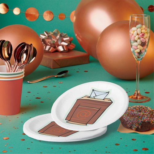 Retro Email Inbox Icon Cartoon Style  Paper Plates