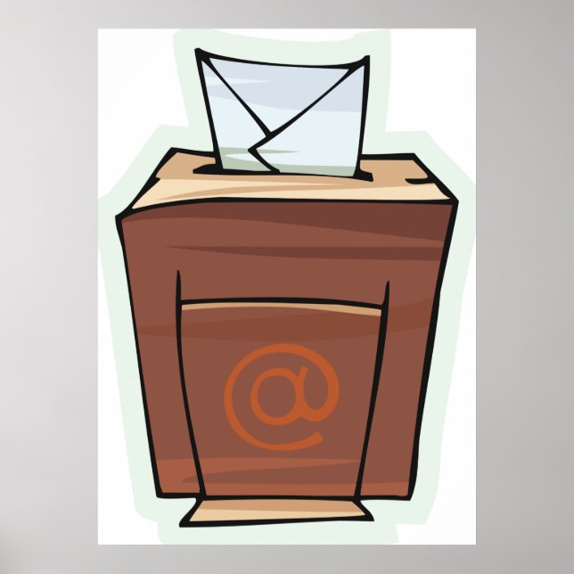Retro Email Inbox Icon Cartoon Style  Poster (Front)